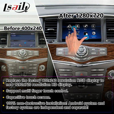 شاشة الوسائط المتعددة للسيارة لنيسان باترول Y62 2011-2017 مع نظام تشغيل أندرويد أوتو لاسلكي