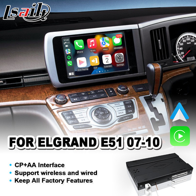 Lsailt Carplay Android Auto Video Interface لسيارة Nissan Elgrand E51 Series 3 2007-2010