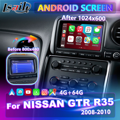 شاشة Lsailt 7 بوصة لاستبدال الوسائط المتعددة بنظام أندرويد HD لنيسان GTR R35 GT-R JDM 2008-2010