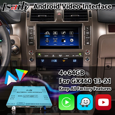 واجهة فيديو الوسائط المتعددة لكزس GX460 بنظام أندرويد مع نظام ملاحة لاسلكي Carplay GPS