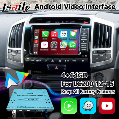 واجهة فيديو Android Carplay لعام 2013-2015 Toyota Land Cruiser LC200 مع ملاحة Youtube GPS