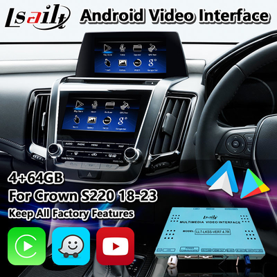 Lsailt Android واجهة فيديو الوسائط المتعددة لتويوتا كراون S220 2018-2023 مع Carplay