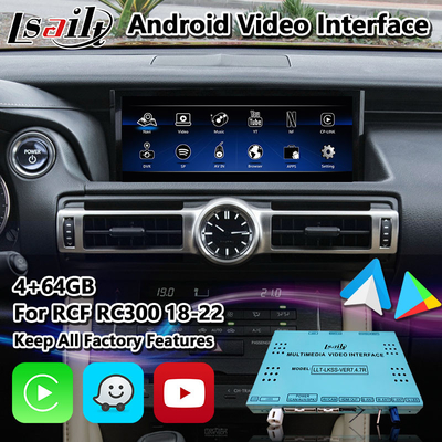 واجهة Lsailt 64G Android Carplay لكزس RC300 RCF RC300h RC350 2018-2023