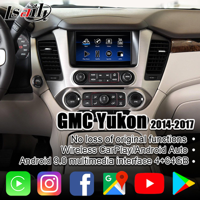 واجهة سيارة 4 جيجابايت تعمل بنظام Android لـ GMC Yukon مع NetFlix و YouTube و CarPlay و Android Auto PX6 RK3399
