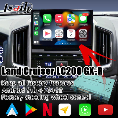 صندوق ملاحة أندرويد للسيارة لتويوتا LC200 GXR فوجيتسو وحدة Carplay waze youtube الرؤية الخلفية إلخ