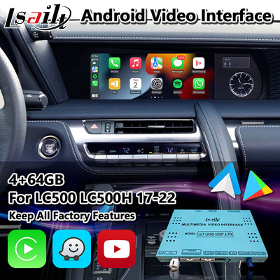 4G 64G GPS Navigation Box Android واجهة فيديو السيارة لكزس LC500 LC 500h 2017-2022
