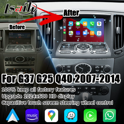 قم بتوصيل وتشغيل إنفينيتي G37 G25 Q40 صندوق واجهة الفيديو اللاسلكية carplay android auto