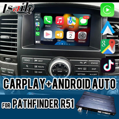واجهة Apple Carplay اللاسلكية لـ Pathfinder R51 D40 Navara 08IT مع Android Auto و Bluetooth و WiFi و YouTube Music