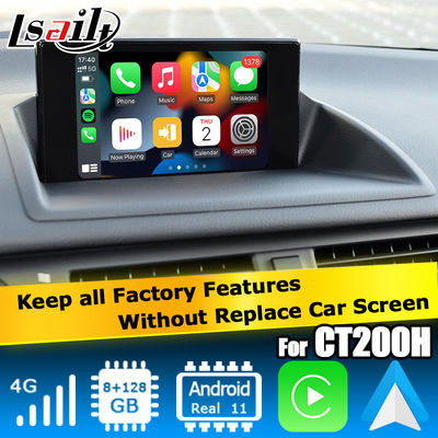 لوكسوس CT200h اندرويد 13 واجهة فيديو carplay أندرويد أوتوماتيك القاعدة على كوالكوم 8+128GB