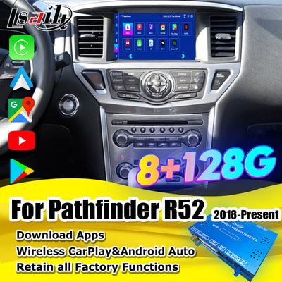 واجهة الوسائط المتعددة لجهاز Lsailt 8GB Android لجهاز نيسان Pathfinder R52 2018-Patrol Carplay Android Auto Wireless Module