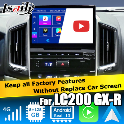 سيارة أندرويد 13 مربع الملاحة لتويوتا LC200 GXR وحدة فوجيتسو Carplay waze youtube عرض خلفي الخ