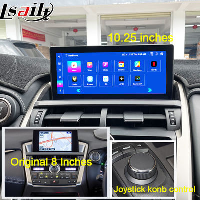 شاشة لكزس أندرويد 8 كور كوالكوم لعرض الوسائط المتعددة لسيارات LEXUS NX200T NX300H 2014-2021 تدعم التحكم بالمقبض الدوار، يوتيوب، جوجل بلاي، كاربلاي