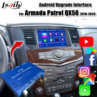 وحدة الوسائط المتعددة لنظام Android 13 لترقية شاشة Armada Patrol Y62 Quest الأصلية مع Apple CarPlay لاسلكي، YouTube، خرائط Google