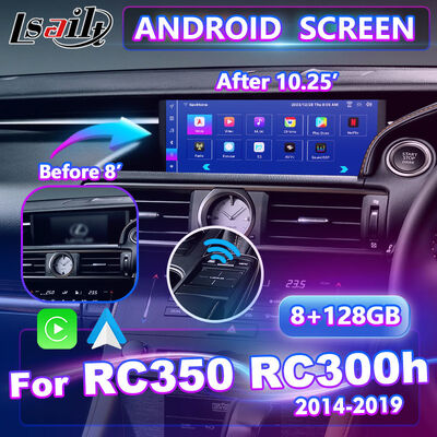 شاشة واجهة الوسائط المتعددة لأجهزة أندرويد كاربلاي لليكسوس RC350 RC300h RC200t RC300 RCF 2014-2018