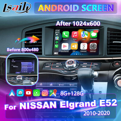 شاشة Lsailt Android Carplay للوسائط المتعددة لسيارة 2010-2020 Nissan Elgrand E52