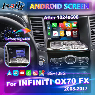 الشاشة الالكترونية لجهاز اندرويد كاربلاي للعام 2008-2017 انفينيتي FX35 FX37 FX50 FX30D FX QX70
