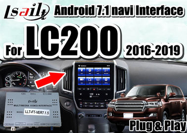 واجهة Lsailt لفيديو الوسائط المتعددة مع نظام IOS / Android CarPlay المدمج في لاند كروزر 2016-2019 LC200