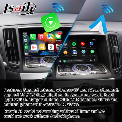 وحدة السيارات اللاسلكية android carplay لـ إنفينيتي G37 G25 Q40 Q60370GT Skyline 08IT