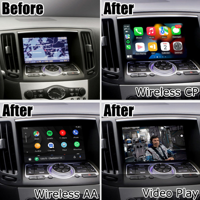وحدة السيارات اللاسلكية android carplay لـ إنفينيتي G37 G25 Q40 Q60370GT Skyline 08IT
