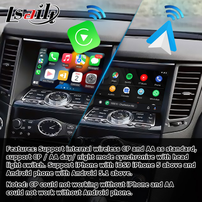 صندوق واجهة تلقائي للسيارة يعمل بنظام أندرويد للسيارة إنفينيتي FX35 FX37 FX50 QX70