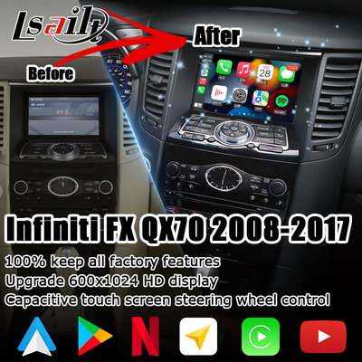 ترقية شاشة INFINITI QX70 FX35 FX37 HD عالية الدقة اللاسلكية carplay android auto IT06