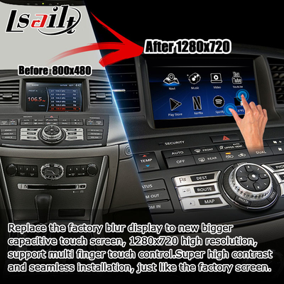 إنفينيتي M35 M45 Nissan Fuga HD متعددة الأصابع تعمل باللمس ترقية واجهة carplay android auto video