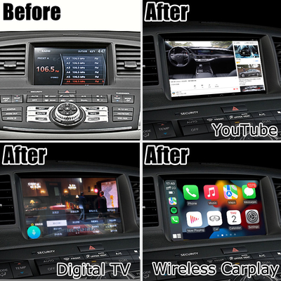 إنفينيتي M35 M45 Nissan Fuga HD متعددة الأصابع تعمل باللمس ترقية واجهة carplay android auto video
