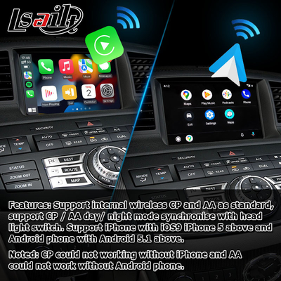 إنفينيتي M35 M45 Nissan Fuga HD متعددة الأصابع تعمل باللمس ترقية واجهة carplay android auto video