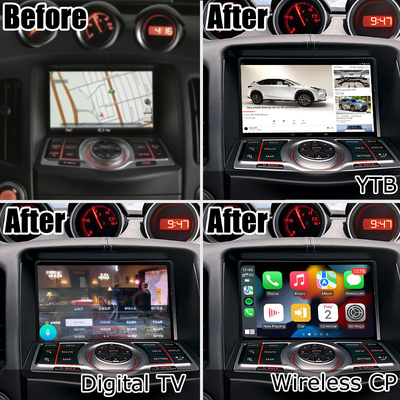 Nissan 370z شاشة HD غير مدمرة Youtube Wireless carplay android auto ترقية