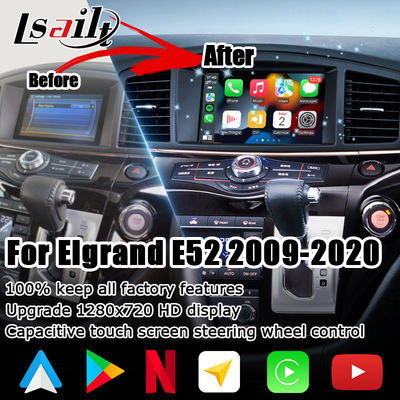 Nissan Elgrand E52 HD muti finger touch HD شاشة ترقية لاسلكية carplay android auto