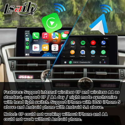 لكزس NX اللاسلكية كاربلاي الروبوت شاشة عرض السيارات عكس واجهة العرض NX300g NX200t