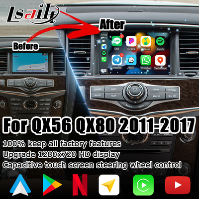 إنفينيتي QX80 QX56 Z62 كاربلاي أندرويد تلقائي متعدد الأصابع شاشة تعمل باللمس عالية الدقة ترقية IT08