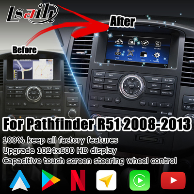 نيسان باثفايندر IT08 R51 HD شاشة ترقية صندوق التنقل اللاسلكي carplay android