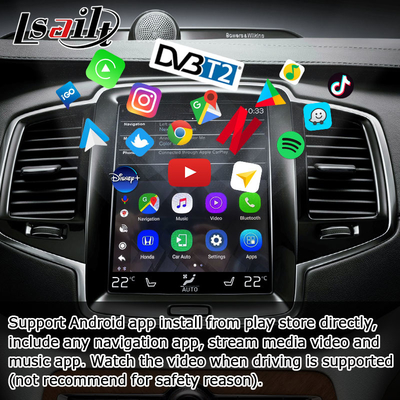 ترقية واجهة فيديو Android Carplay AI Box 4GB RAM لفولفو S60 S90