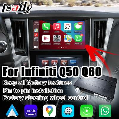 إنفينيتي Q50 Q60 اللاسلكية carplay android auto واجهة وسائط العرض
