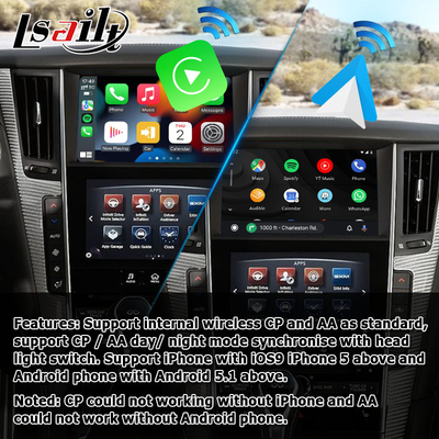 إنفينيتي Q50 Q60 اللاسلكية carplay android auto واجهة وسائط العرض