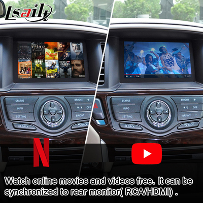 شاشة CarPlay للوسائط المتعددة للسيارة لنيسان باثفايندر ، باترول ، أرمادا إنفينيتي QX مع أندرويد أوتو
