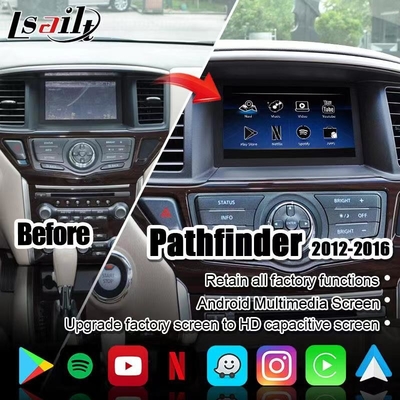 شاشة CarPlay للوسائط المتعددة للسيارة لنيسان باثفايندر ، باترول ، أرمادا إنفينيتي QX مع أندرويد أوتو