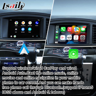 شاشة وسائط متعددة لاسلكية للسيارة CarPlay لسيارة Nissan Elgrand Patrol و Armada Infiniti QX مع نظام ملاحة GPS و Android Auto