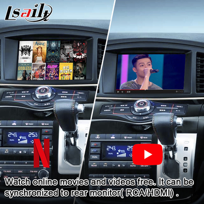 شاشة وسائط متعددة لاسلكية للسيارة CarPlay لسيارة Nissan Elgrand Patrol و Armada Infiniti QX مع نظام ملاحة GPS و Android Auto