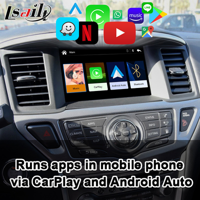 تضمنت واجهة Pathfinder CarPlay Android Auto و YouTube و Bluetooth تعمل لنيسان
