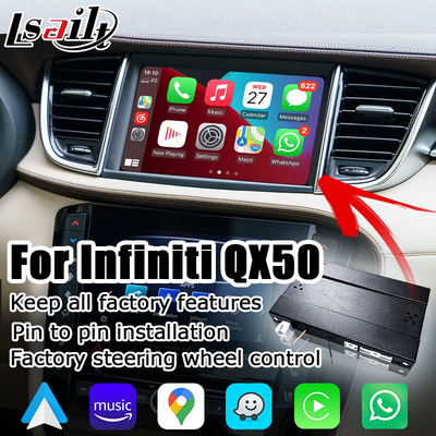 صندوق وسائط لاسلكي Carplay Android Auto لترقية Infiniti QX50 2018 OEM