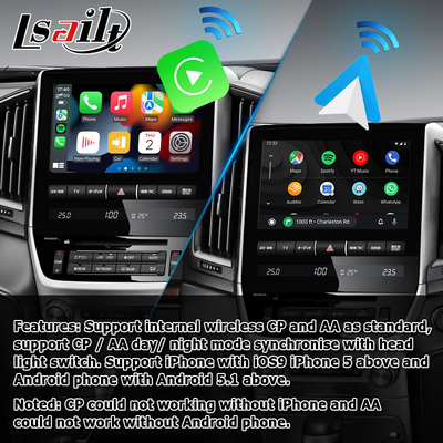 تويوتا لاند كروزر LC200 OEM style wireless carplay android auto ترقية واجهة الوسائط المتعددة