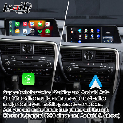 واجهة لكزس كاربلاي لـ RX450H 2016-2022 RX350 تدعم نظام أندرويد أوتو اللاسلكي والكاميرات