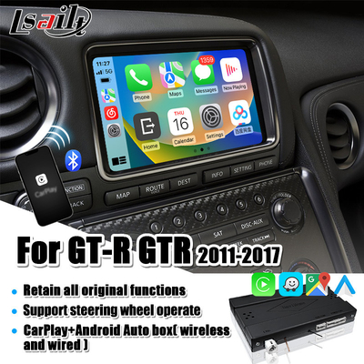 واجهة Carplay لنيسان GT-R GTR R35 2008-2017 متكاملة لاسلكية تعمل بنظام أندرويد أوتو ، وصلة مرآة