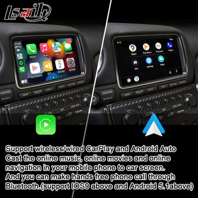 واجهة Carplay لنيسان GT-R GTR R35 2008-2017 متكاملة لاسلكية تعمل بنظام أندرويد أوتو ، وصلة مرآة