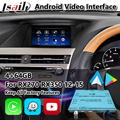 Lsailt Android Carplay واجهة فيديو لكزس RX270 RX350 RX450h RX للتحكم بالماوس 2012-2015
