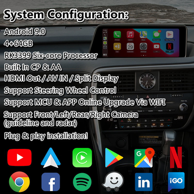 واجهة الفيديو لـ Lexus RX350 RX450h RX200t RX350L RX450L RX AL20 2016-2019