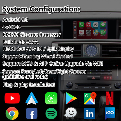 واجهة الوسائط المتعددة لـ Lexus IS 300h 250 350 200t 300 AWD F Sport XE30 2013-2016