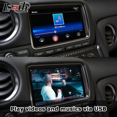 واجهة CarPlay اللاسلكية لـ GT-R GTR R35 2011-2017 متضمنة أندرويد أوتو ، نظام تحديد المواقع GPS ، كاميرا عكسية